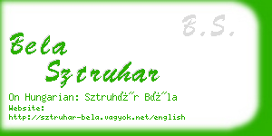 bela sztruhar business card